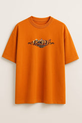 Bold Orange Oversized Graphic T-Shirt | Devil Movie Inspired Design | Premium Cotton