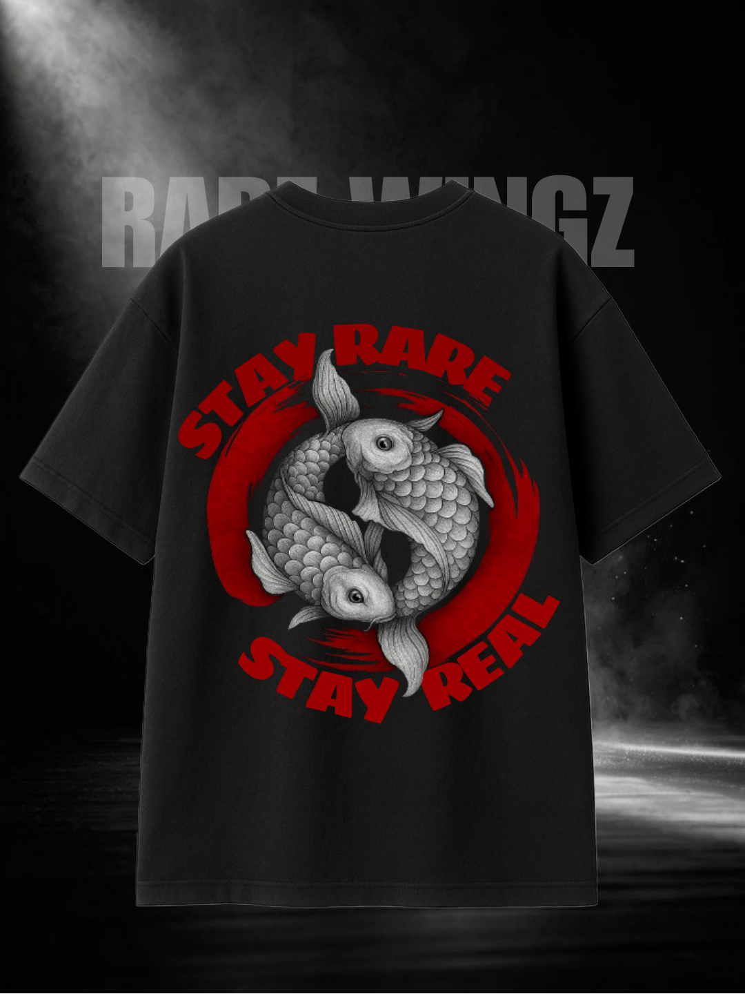 Stay Rare Stay Real Oversized Black T-Shirt | 260 GSM Cotton | RAREWINGZ