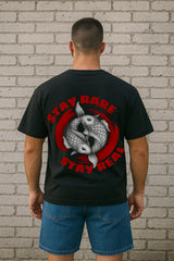 Stay Rare Stay Real Oversized Black T-Shirt | 260 GSM Cotton | RAREWINGZ