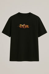 Devil Edition Artistic Printed Black Oversized Men’s T-Shirt
