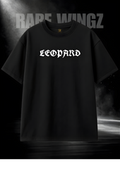 LEOPARD Oversized Black T-Shirt | 260 GSM Cotton | RAREWINGZ